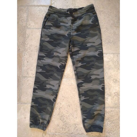 Wild Fable Joggers‎ Women Small Green Camo Fleece High-Rise Pockets Comfy Travel - Picture 2 of 8